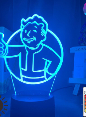 Game Fallout Shelter Logo Led Night Light for Kids Child Bed