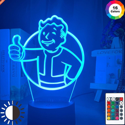 Game Fallout Shelter Logo Led Night Light for Kids Child Bed