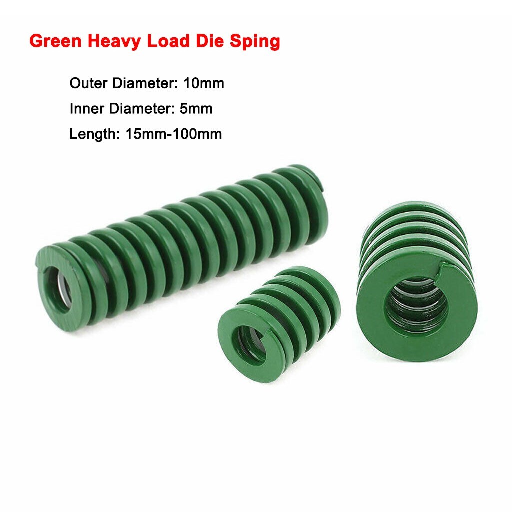 2Pcs Green Heavy Load Die Sping Outer Dia 10mm Spiral Stampi