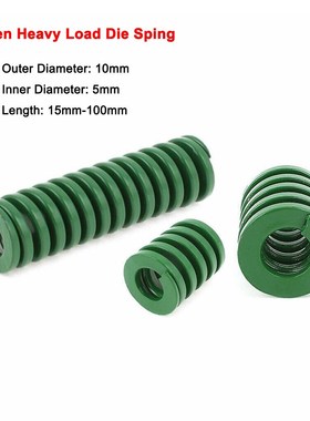 2Pcs Green Heavy Load Die Sping Outer Dia 10mm Spiral Stampi