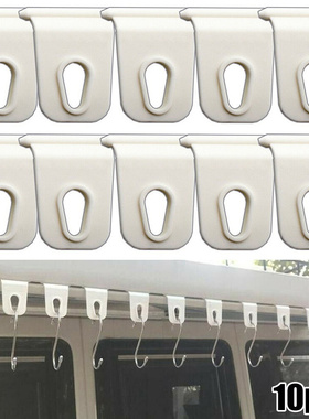 10 PCS Camping Awning Hooks Plastic Clips Racks Tool Awning