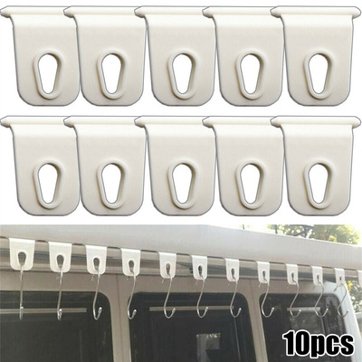 10 PCS Camping Awning Hooks Plastic Clips Racks Tool Awning