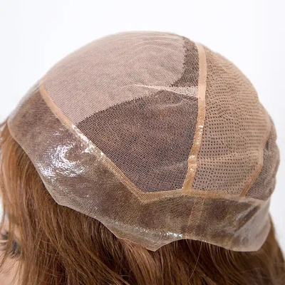 Brown Balayage medical wig human hair silk top luxe alopecia