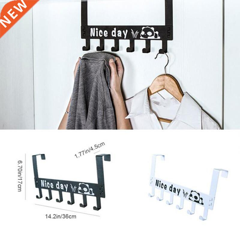 6 Hooks Holder Panda Removable Storage Rack Over the Door Ho