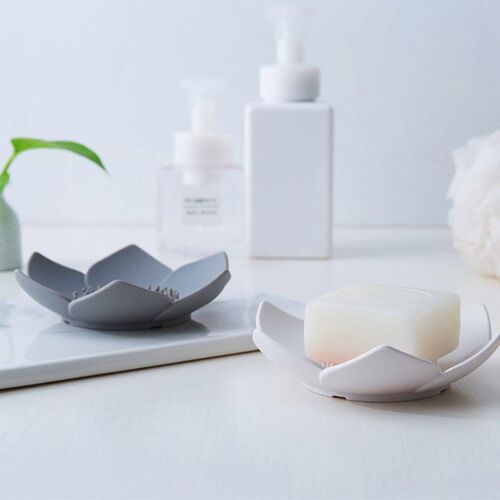 Flexible Silicone Bathroom Shower Soap Box Dish Storage Plat