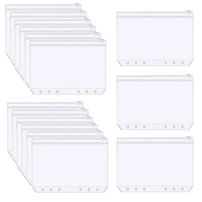 6-Hole Loose-Leaf Notebook Pocket Waterproof PVC Zipper Bag