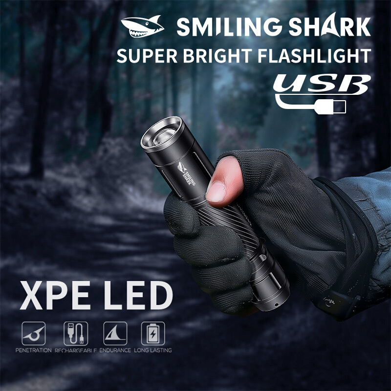 Outdoor laser tactical super bright flashlight rechargeable