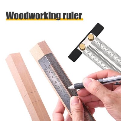 Steel Marking T-Type Ruler Hole Scribing Ruler Woodworking S