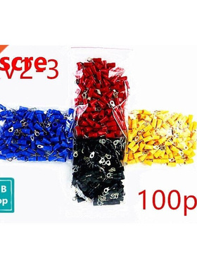 100pcs RV2-3 red blue black yellow Round pre insulated termi