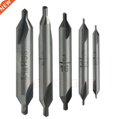 5Pcs 60 degree HSS Center Spotting Drill Bits Combined Count