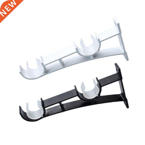 2pcs/set Double Curtain Rod Brackets Hook Hanger Ceiling Mou