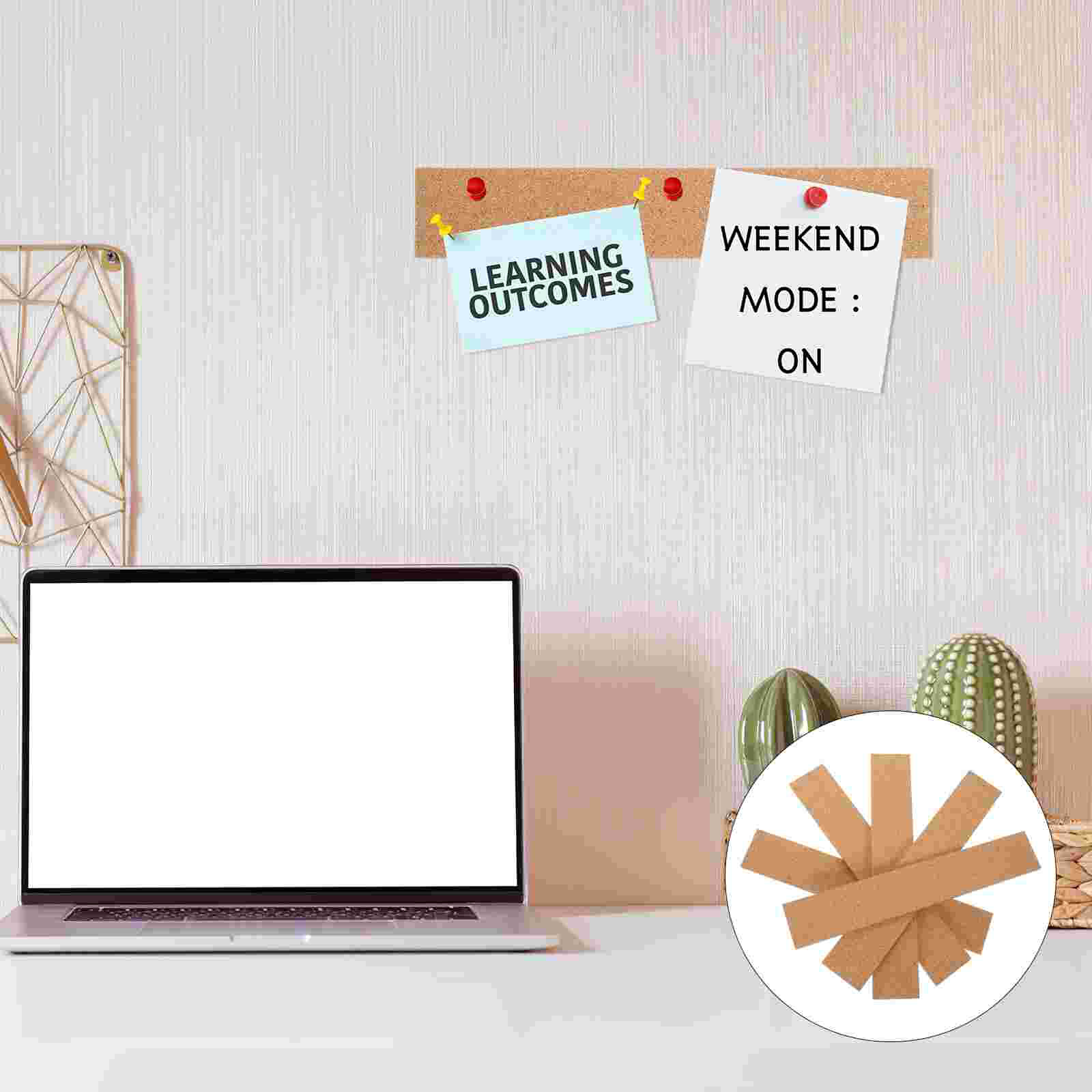 5 Pcs Frameless Bulletin Board Strip Office Strips Cork