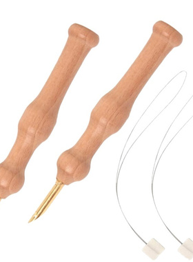 2 Sets Wooden Handle Embroidery Punch Needles Sewing Embroid