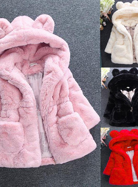 2021 New Winter Autumn Baby Girls Clothes Faux Fur Coat Show