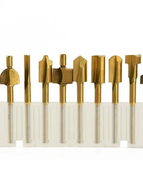 10pcs Set Box 3mm HSS Titanium Router Bits Wood Cutter Milli