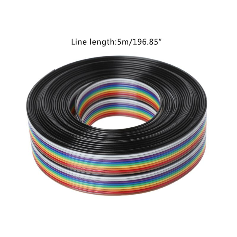 5m Rainbow Cable 20Pin DuPont Wire With 1.27mm Line Pitch Co