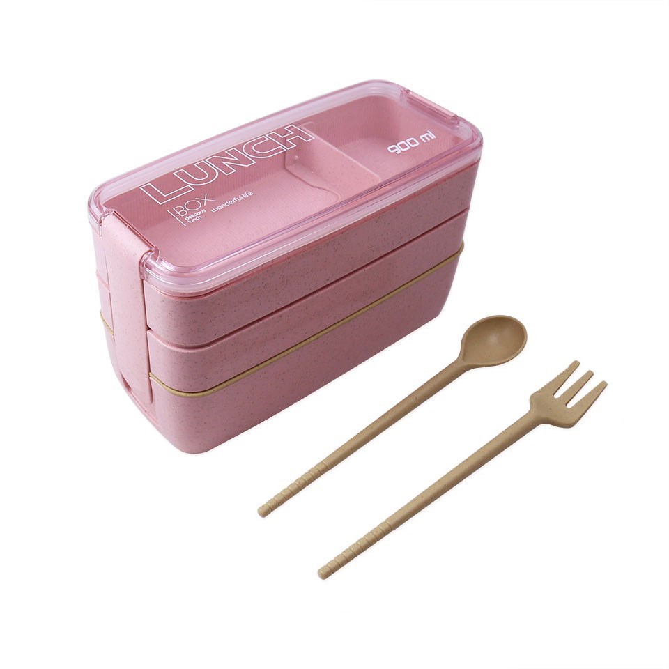 900ml 3 Layers Bento Box Eco-Friendly Lunch Box Food Contain
