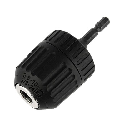 3/8-24UNF 0.8-10MM Keyless Drill Bit Chuck Clip w/1/4'' Hex