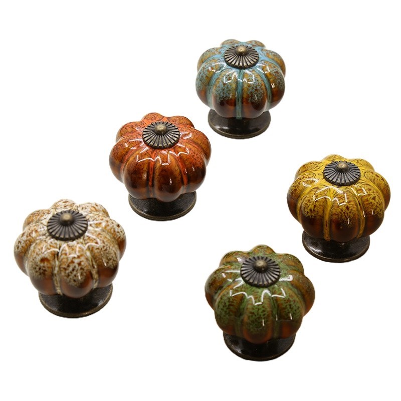 5 Pieces/Pack of 40mm Pumpkin Knob Retro Colorful Dressing T