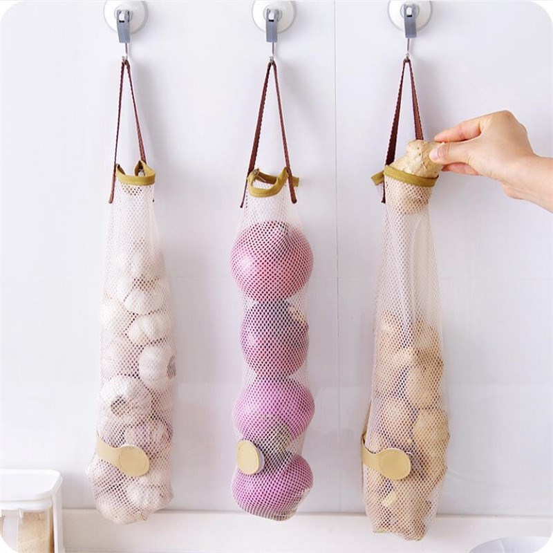 Kitchen Fruits Vegetables Storage Hanging Bag Reusable Groce