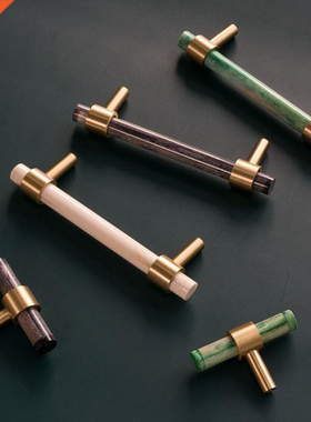 American Scandinavian retro old cow bone brass wardrobe cabi