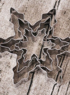 3Pcs/set Snowflake Shape Cookie Cutters Stainless Steel Snow