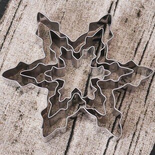 3Pcs/set Snowflake Shape Cookie Cutters Stainless Steel Snow