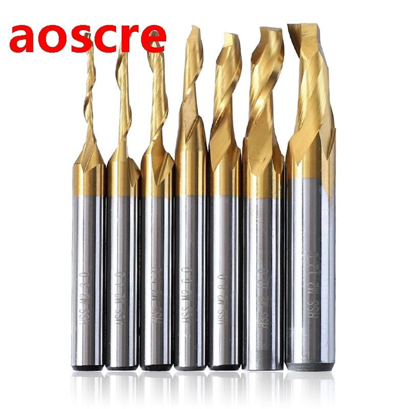 3/4/5/6/8/10/12mm Titanium End Mill CNC Engraving Router Bit