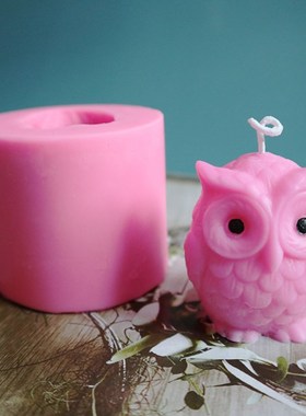 1 PC 3D Silicone Owl Candle Mold DIY Handmade Resin Mold 适