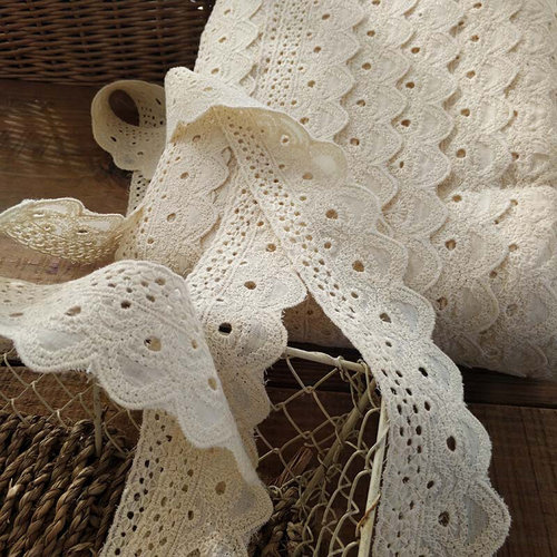 4.5MM WHITE COLOUR COTTON LACE DIY GARMENT RIBBON CURTAIN