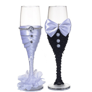white and wedding pair Champagne groom lot bride black
