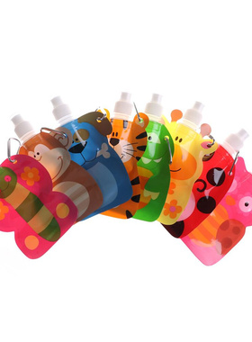 1PC Foldable Cartoon Animal Eco-Friendly Travel Drink Bottle