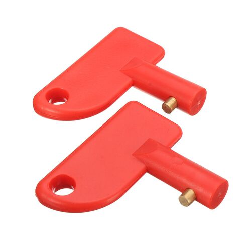 2x Red Mini Battery Cut Off Kill Isolator Switch Spare Keys
