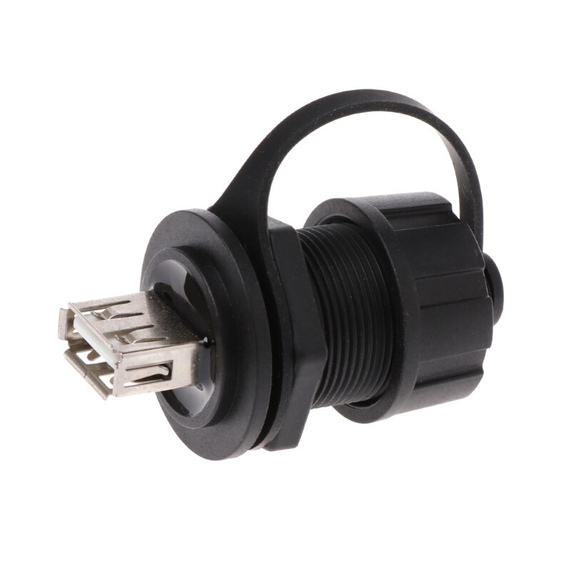 USB 2.0 Female Panel Pass Connector Mount Socket Plug Waterp