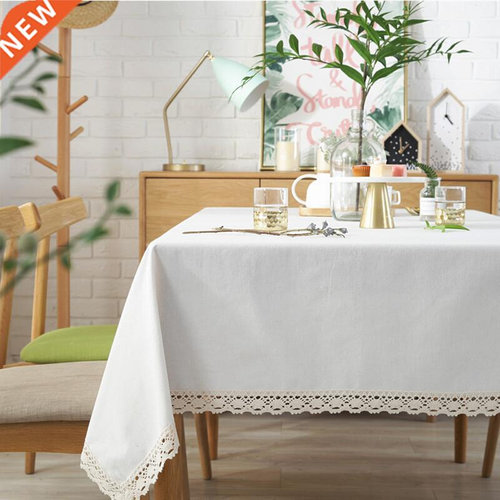 Sd Tablecloth with White Lace Elegant Rectangle Tablecloth C