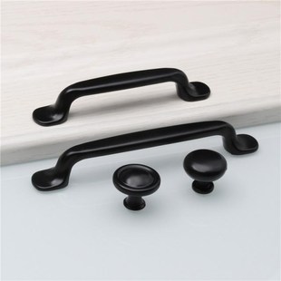 Durable Aluminum Alloy Black Door Handle 适用于 Furniture Dr