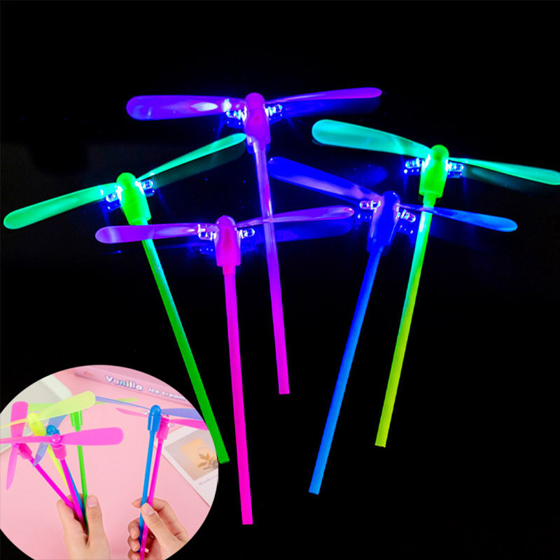 20Pcs LED Bamboo Dragonfly Hand Push Flying Rotating Arrow