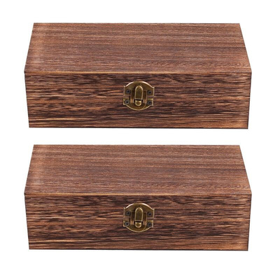 1 Set 2Pcs Retro Wooden Gift Packing Boxes Creative Oblong G