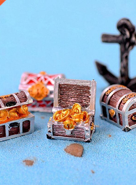 Mini asure Chest Box Antique Creative Fish Tank Aquarium Dec