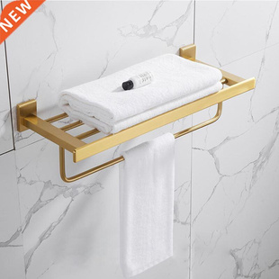 Bathroom Accessories Set Brushed Gold Bathroom Shelf,Towel R