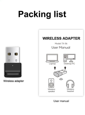 Bluetooth-compatible 5.0 USB Wireless Adapter Audio Transmit