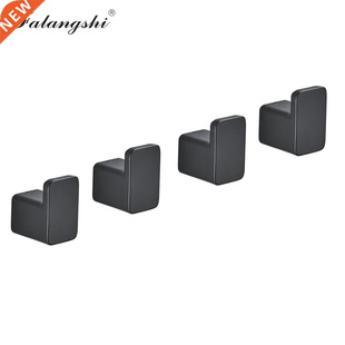 Black Robe Hooks Aluminum Bathroom Towel Hook Door Clothes C