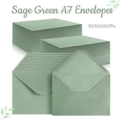 50-100PCS Sage Green Envelope 5x7Inch Wedding Invitation