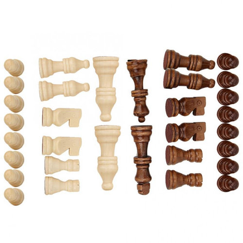 Foldable 32pcs Wooden International Chess Game Set Wood