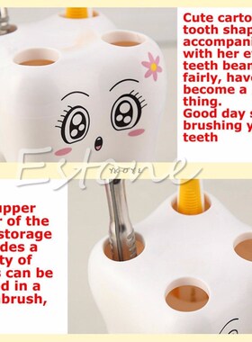 New Lovely Cartoon Tooth Shape Design 4 Holes Toothbrush Ho