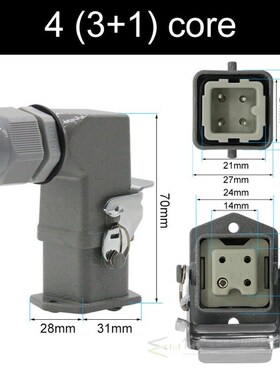 4CORE(3+1)/5(4 +1)/6(5+1)/8Core (7+1)  Heavy Duty Connector