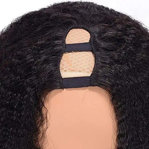 brazilian kinky straight human hair u part wig 爆炸曲U型机制