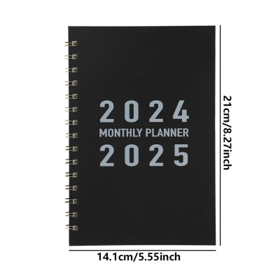 27 sheets 2024-2025 Monthly Planner PVC Waterproof Cover Two