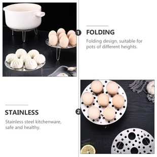 1pc Foldable Steaming Rack Stainless Steel Steamer Rack Kitc