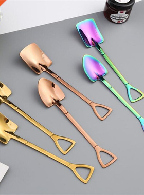 1pc Retro Shovel Flat Coffee Tea Ice cream Metal Spoon Gift